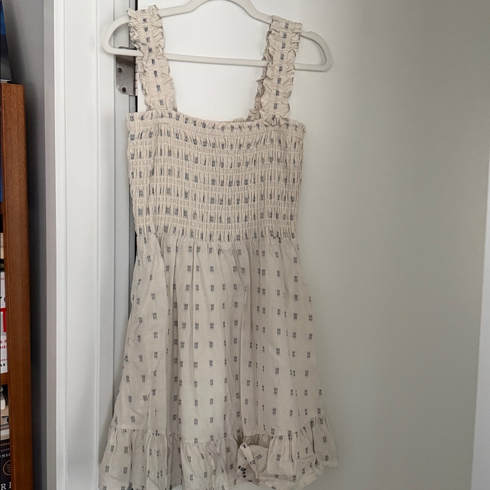 Madewell Off White Smocked Dress